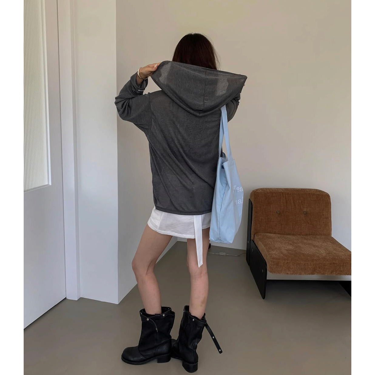 썬 커버 여름 긴팔 후드 티셔츠