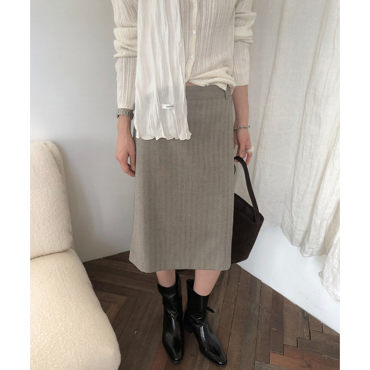 26FW 르버터 피렌체 미디 스커트 하이퀄리티