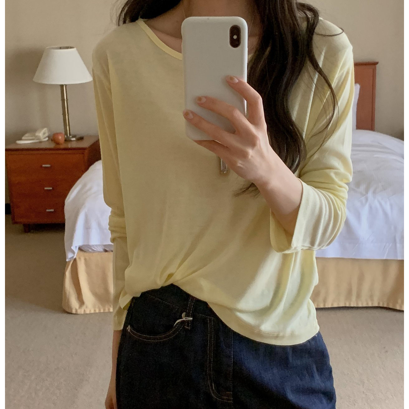 여름신상 부들 찰랑한 긴팔 루즈핏 티셔츠 살안타템