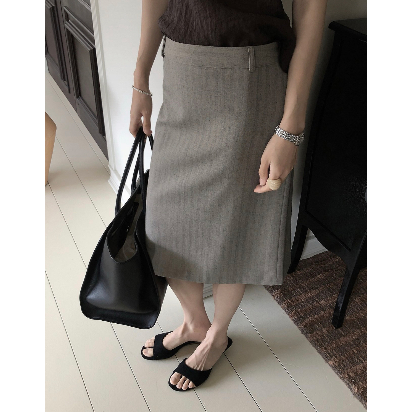26FW 르버터 피렌체 미디 스커트 하이퀄리티