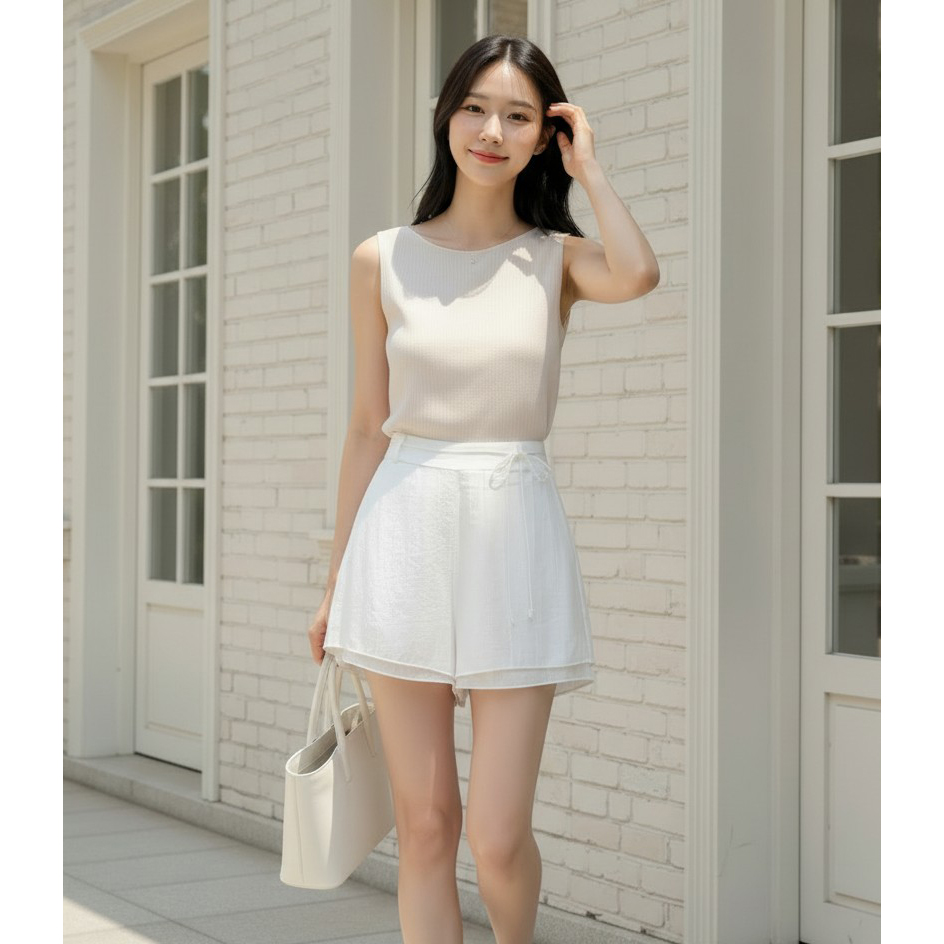 레이즈 이중 레이어드 에이 라인 반바지