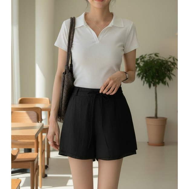레이즈 이중 레이어드 에이 라인 반바지