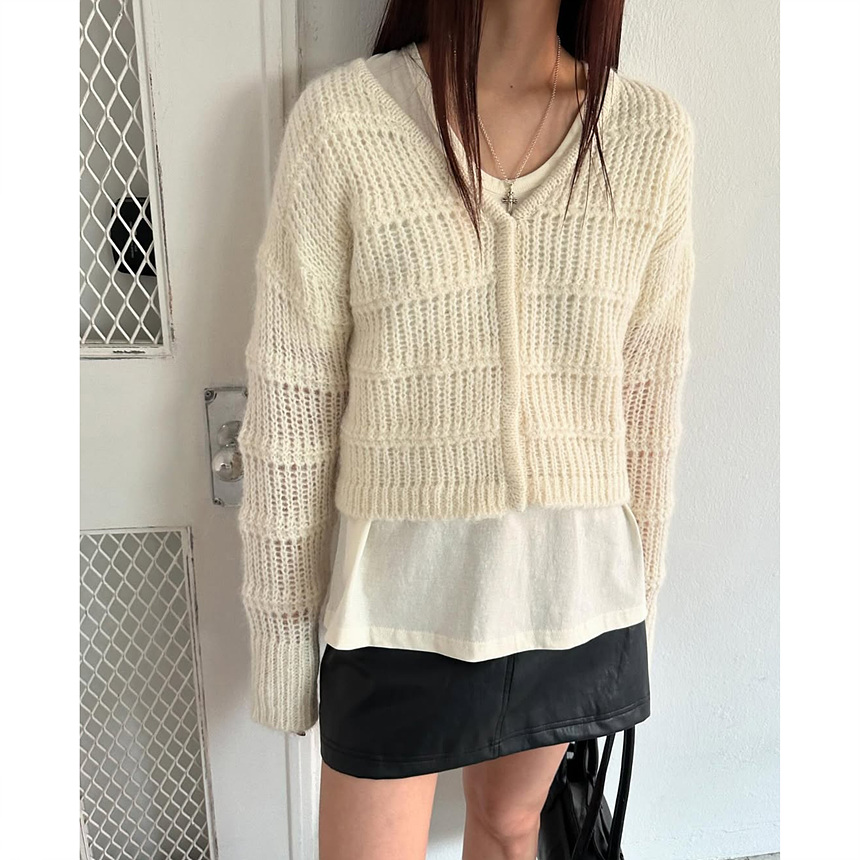 바로발송 25SS 필 크롭 브이 가디건 상세 이미지 46