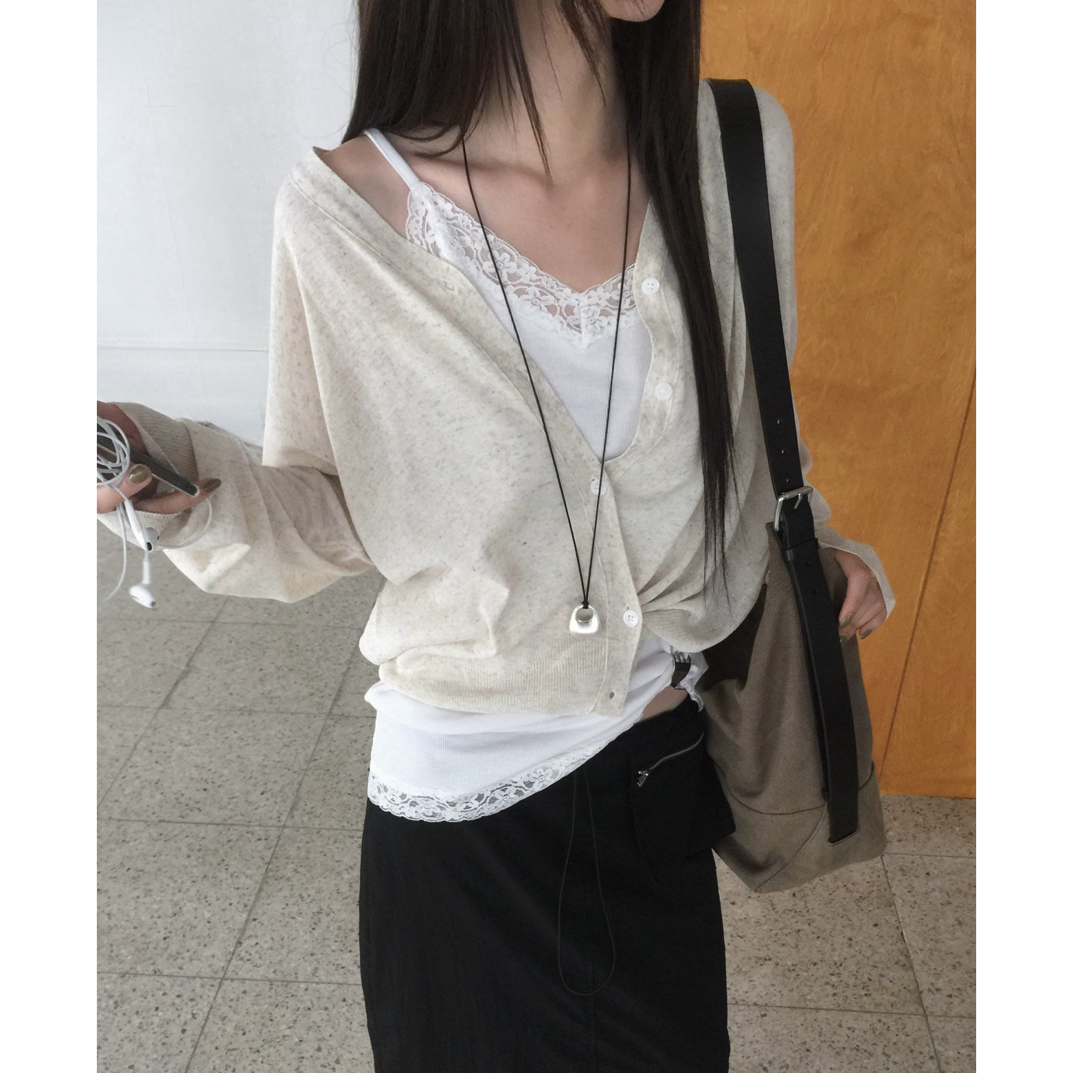 바다 투웨이 스타일 린넨 간절기 가디건