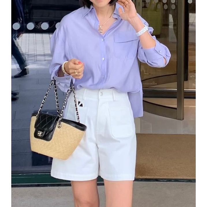 프리미엄 여름 긴팔 블라우스 셔츠