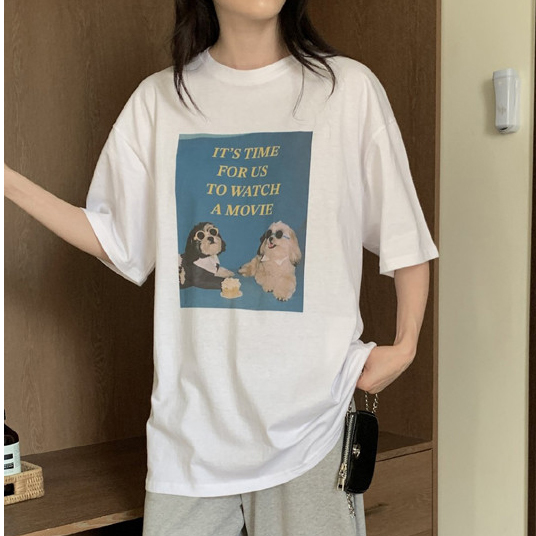 무비독 루즈핏 반팔 박스티