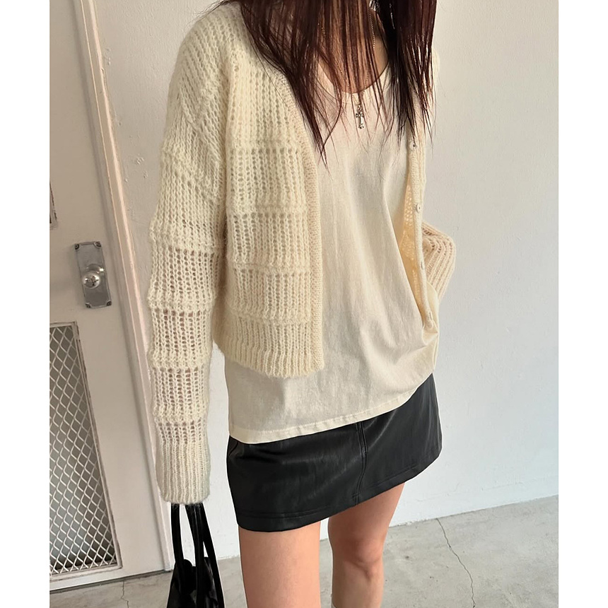 바로발송 25SS 필 크롭 브이 가디건 상세 이미지 55