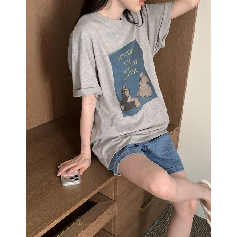 무비독 루즈핏 반팔 박스티