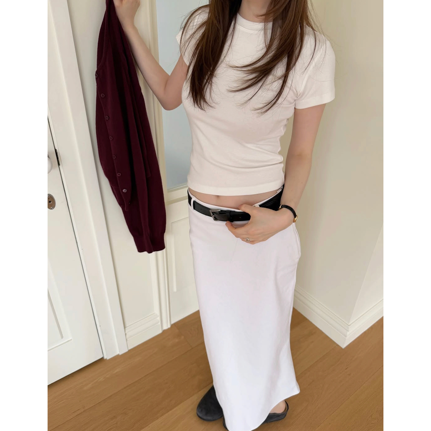 26FW 슬림 베이직 반팔 티셔츠 레이어드 이너티 필수템