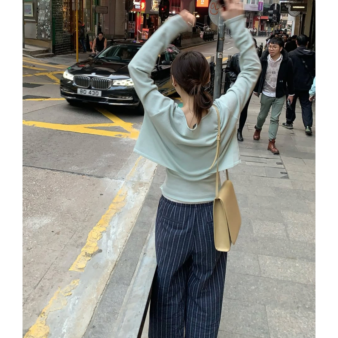배색 루즈핏 일자 와이드 팬츠 3컬러 스트라이프 허리 밴딩 봄신상 바지 개강룩 레이어드룩 상세 이미지 26