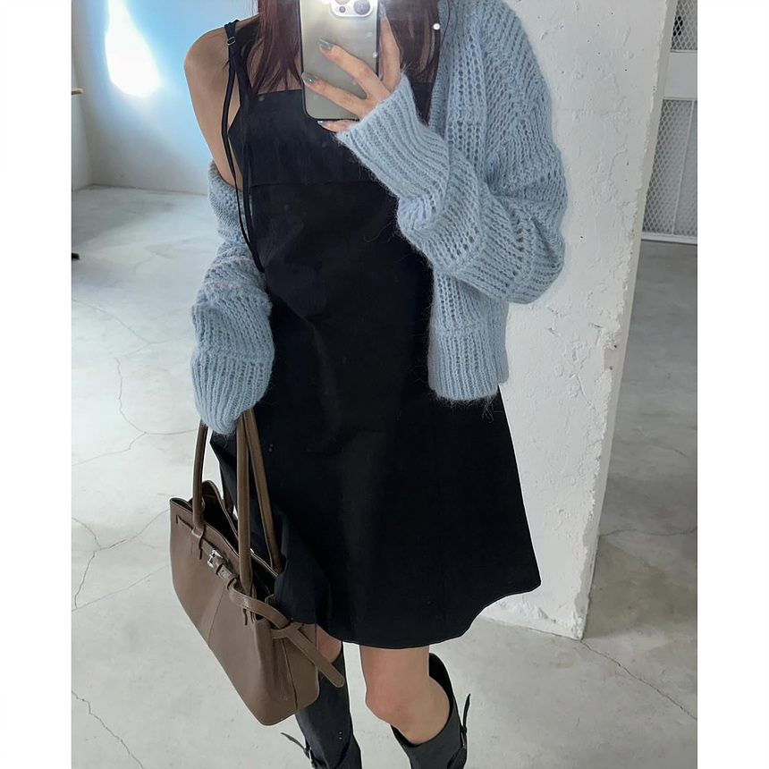 바로발송 25SS 필 크롭 브이 가디건 상세 이미지 14