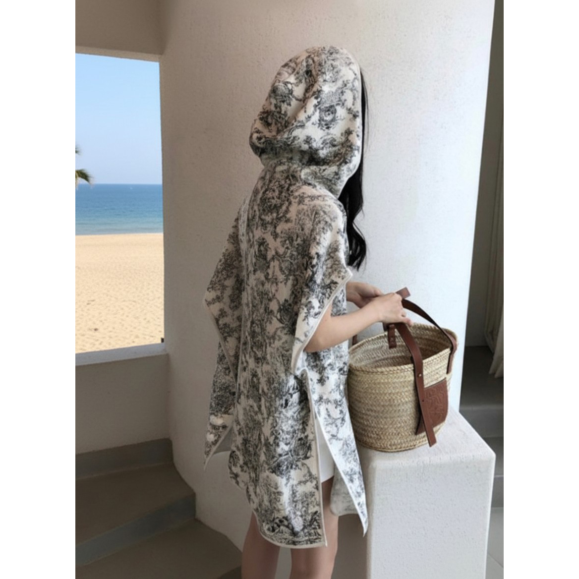 후드 판초 휴양지룩 바캉스룩 수영복 커버업