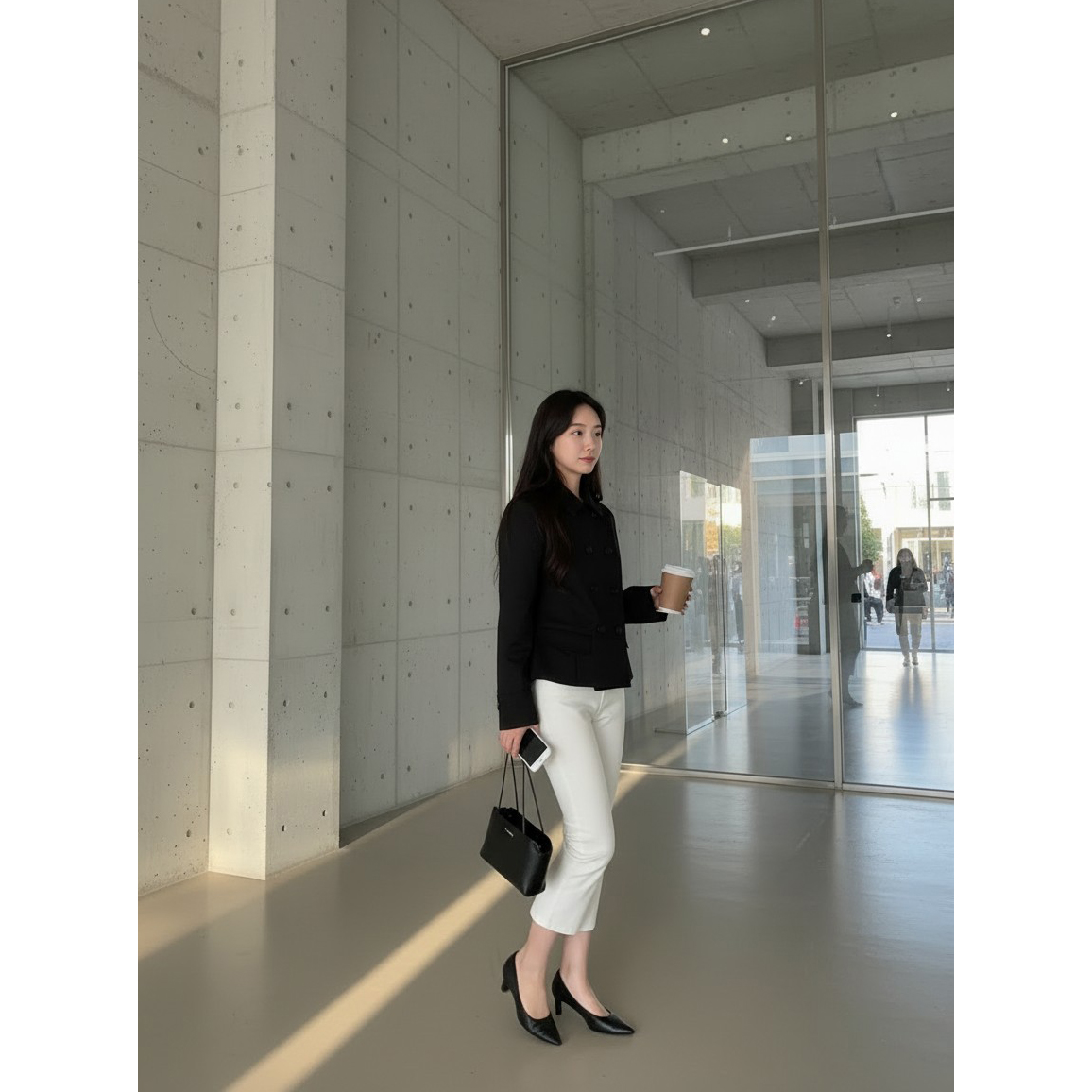 테드 슬림핏 숏 트렌치 자켓