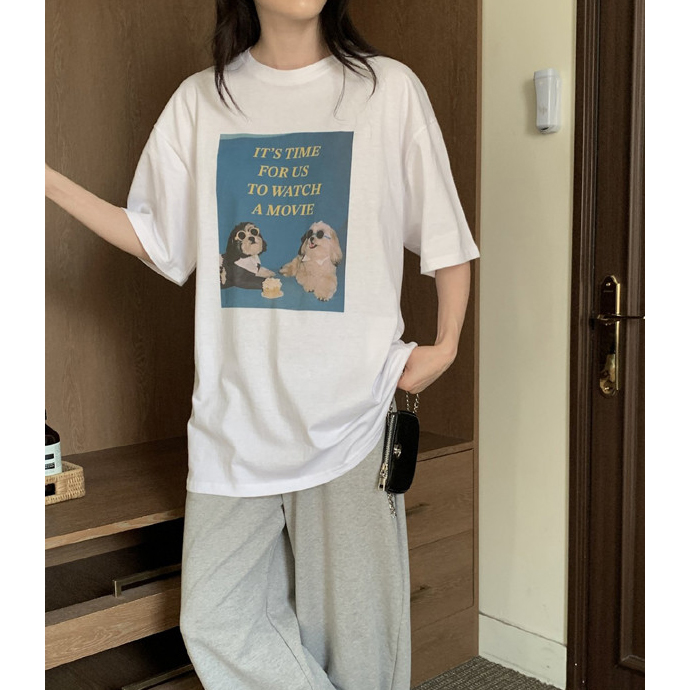 무비독 루즈핏 반팔 박스티