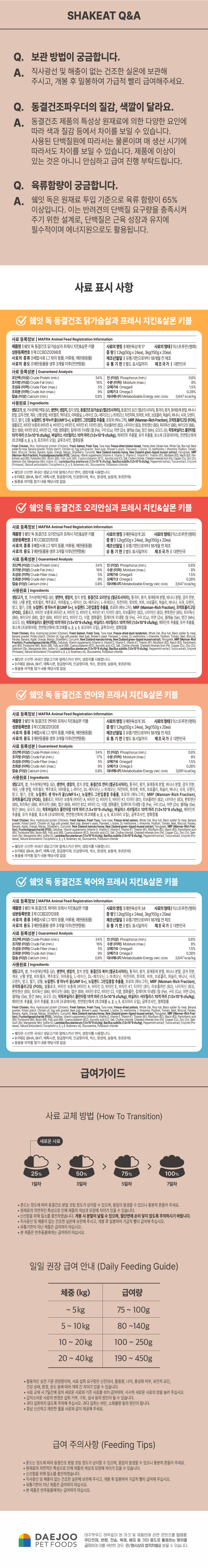 [회원한정] 쉨잇 독 사료 50g 4개(닭가슴살,북어,연어,오리안심)