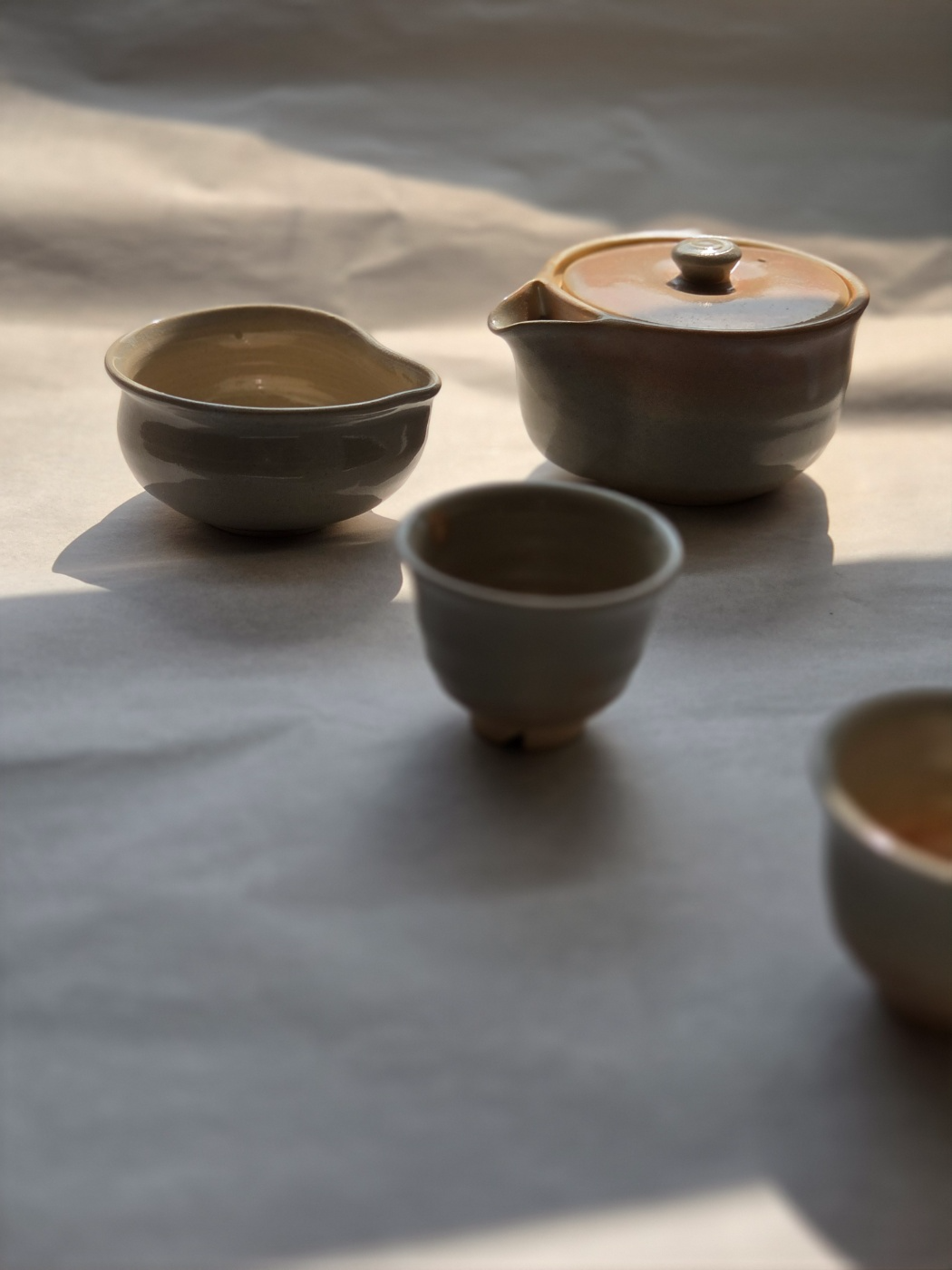 [October Vintage] Vintage Hagi Ware Tea Set — Hagidono Kiln