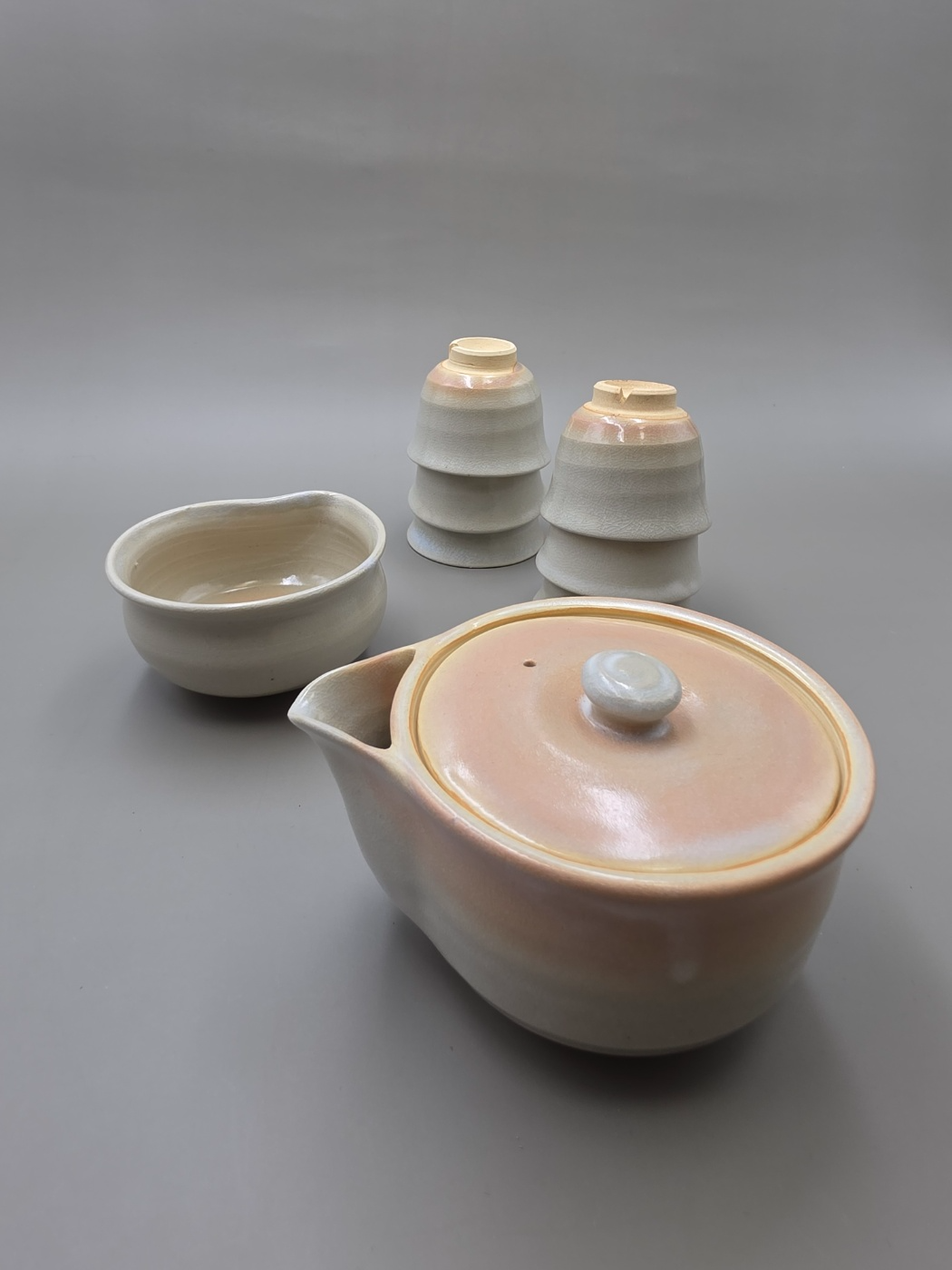 [October Vintage] Vintage Hagi Ware Tea Set — Hagidono Kiln