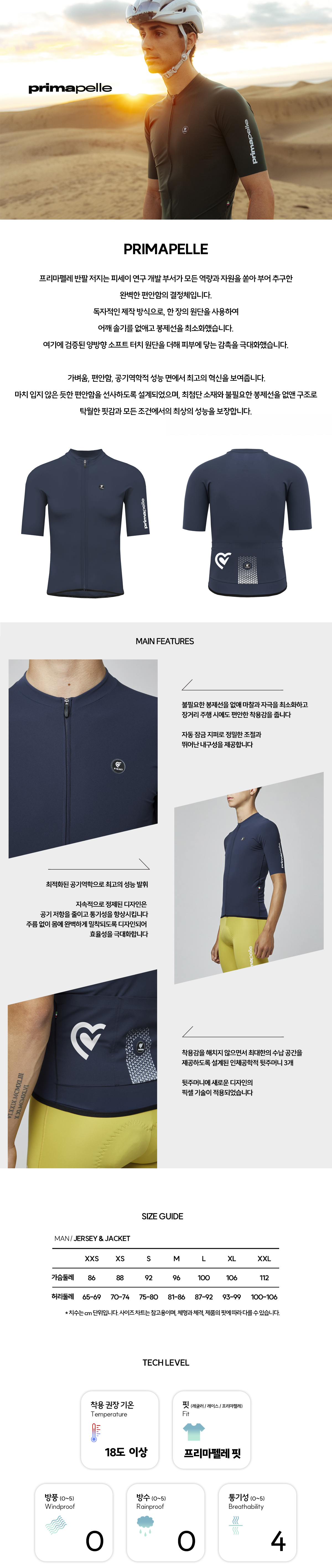 PISSEI 2026 PRIMAPELLE JERSEY (NAVY)