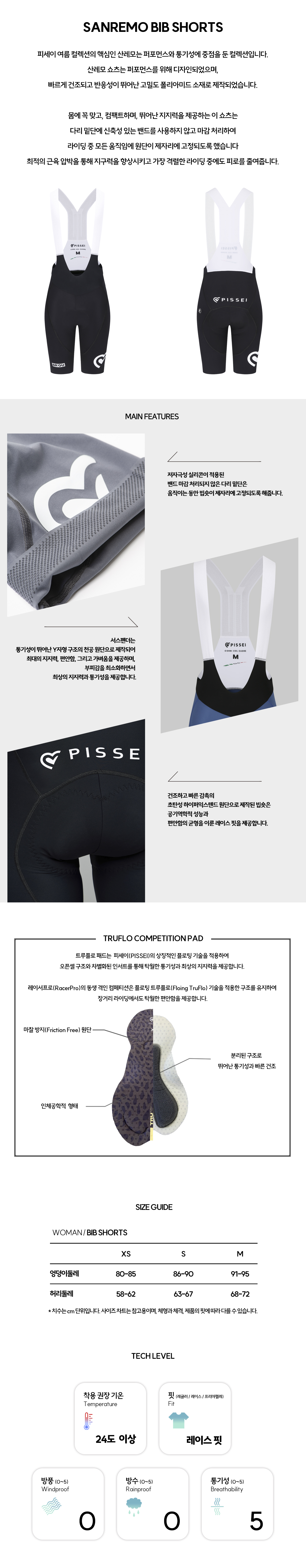 PISSEI 2026 SANREMO WOMEN BIBSHORTS (BLACK)
