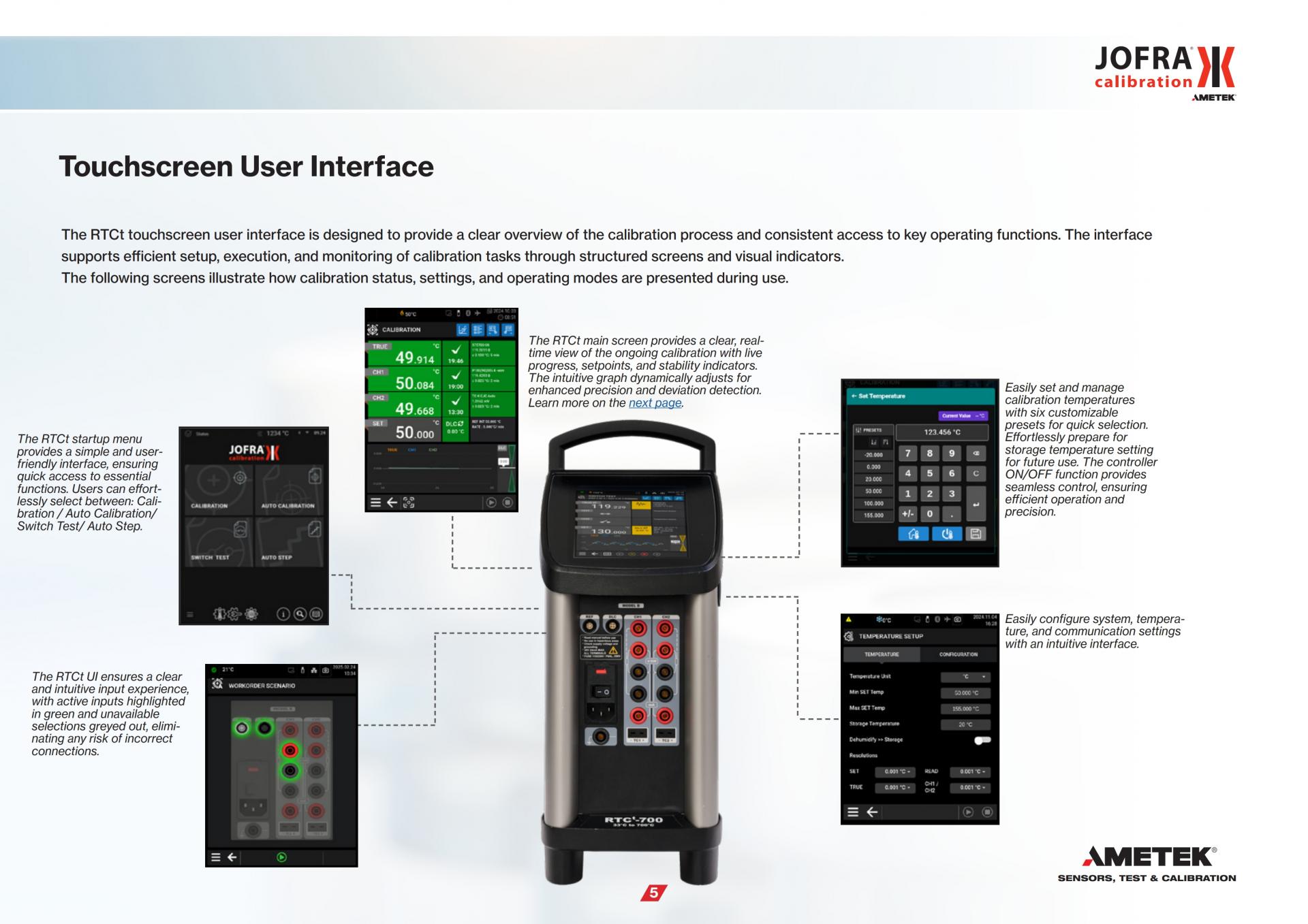 AMETEK RTCt SERIES 기준 온도 교정기 (-100°C ~ +700°C)