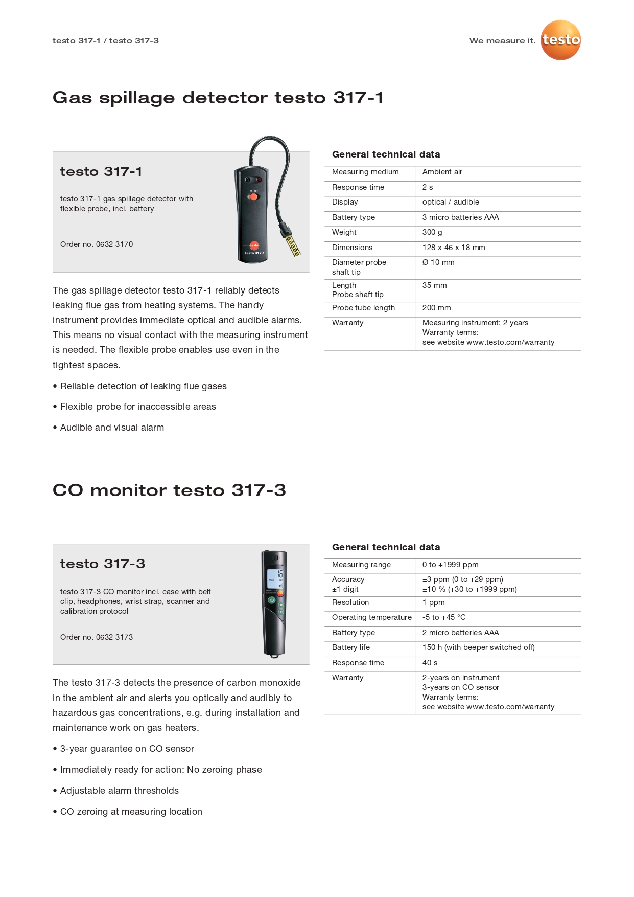 TESTO 테스토 315 시리즈 CO/CO2 측정기 ☆ 가격문의