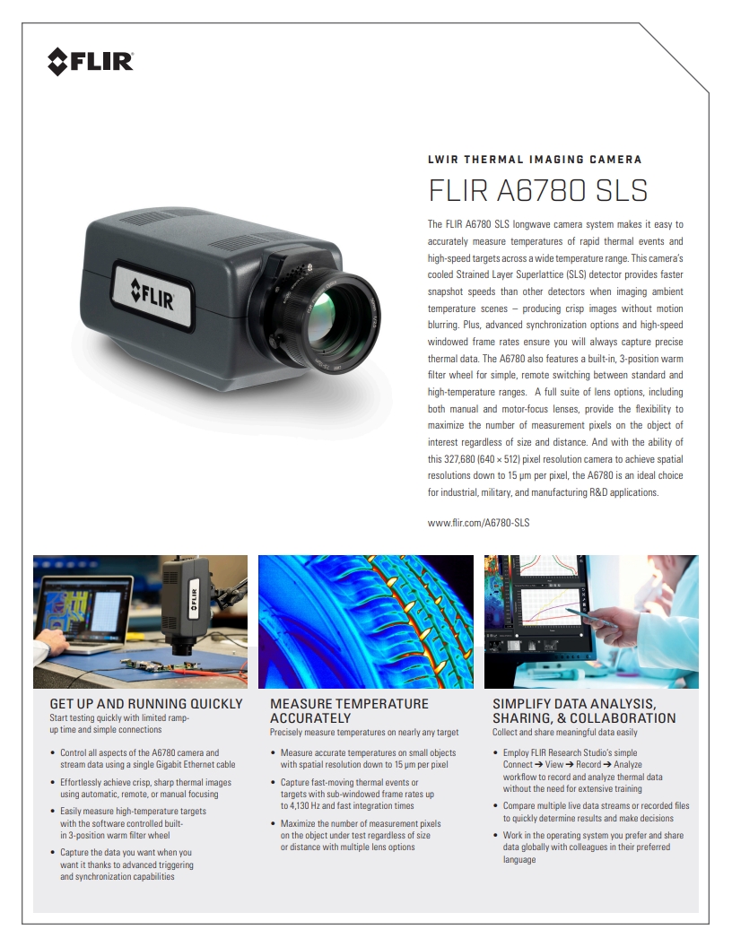 FLIR A6780 SLS 장파 적외선 열화상 카메라