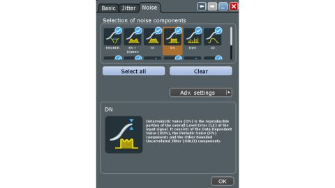 ROHDE & SCHWARZ 로데슈바르츠 JITTER AND NOISE DECOMPOSITION 오실로스코프 소프트웨어