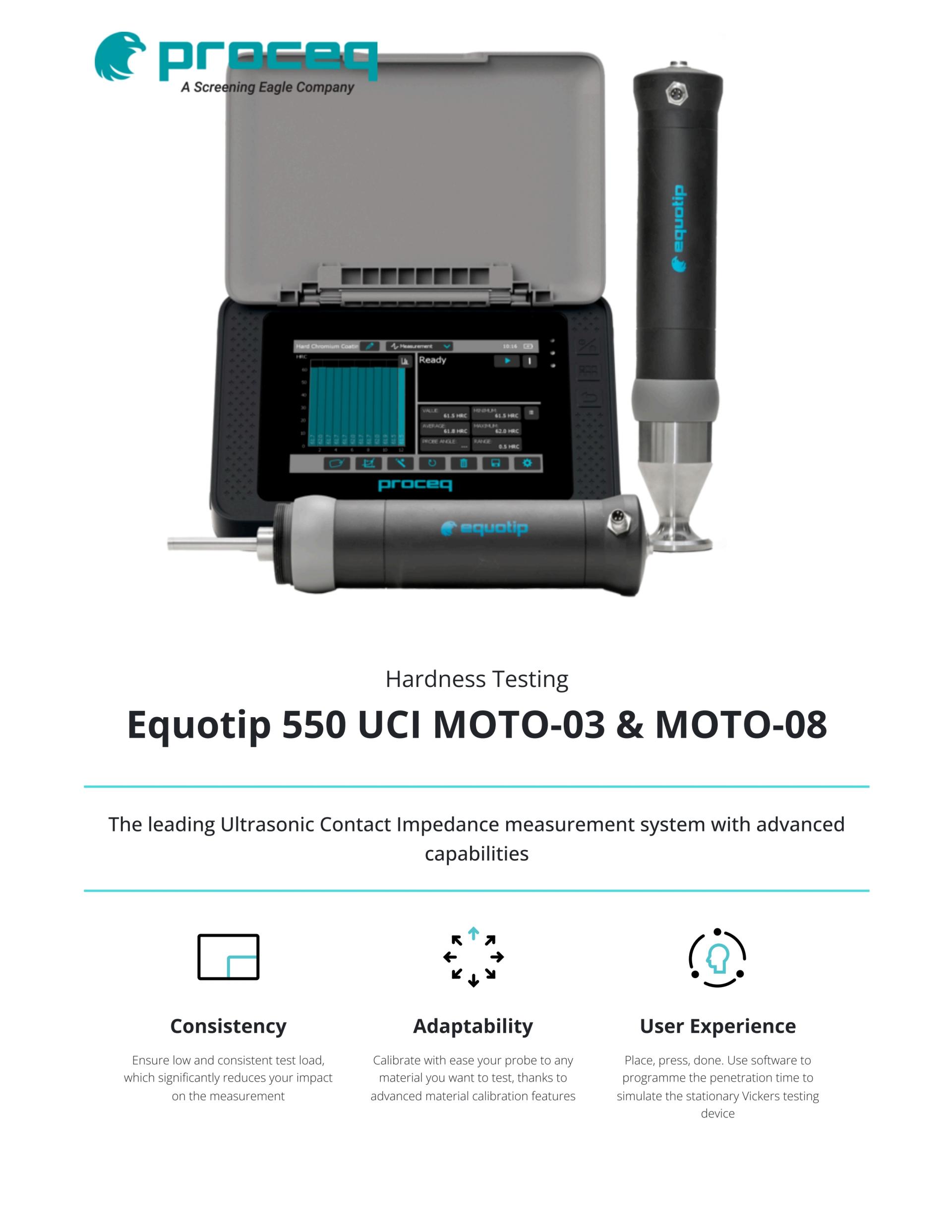 PROCEQ Equotip 550 UCI MOTO-03 & MOTO-08 경도 시험기