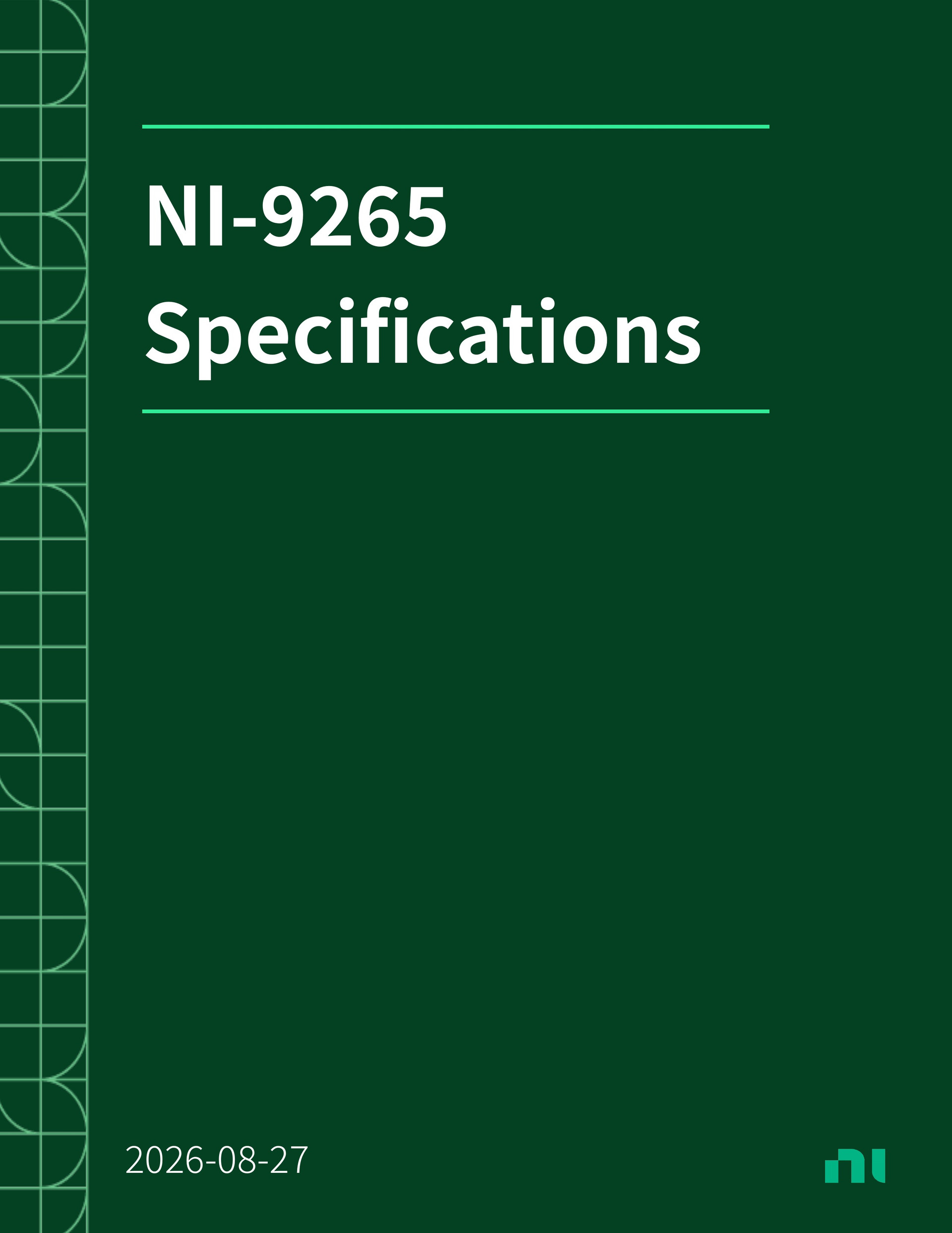 NI-9265 데이터시트 1페이지