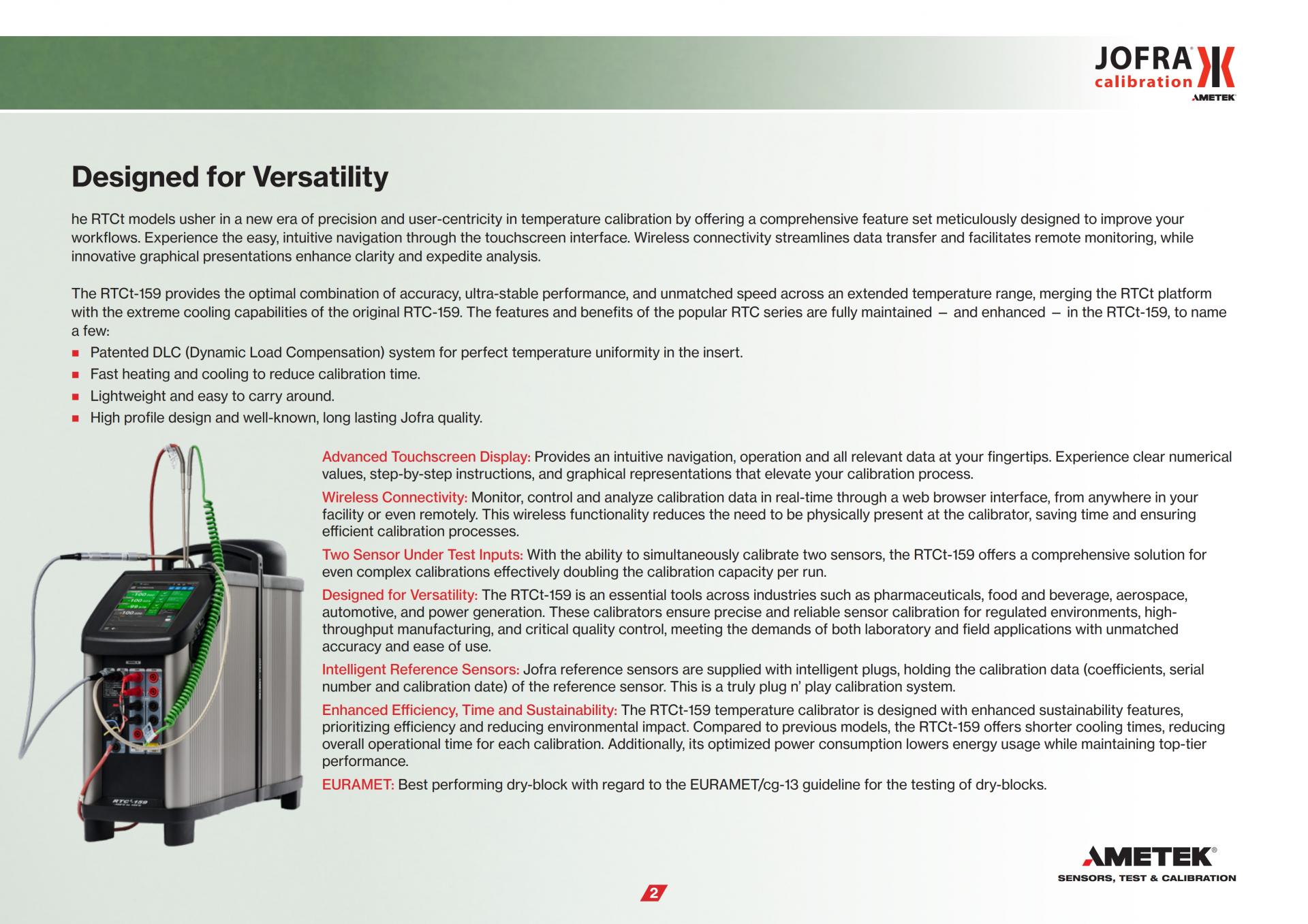 AMETEK RTCt SERIES 기준 온도 교정기 (-100°C ~ +700°C)