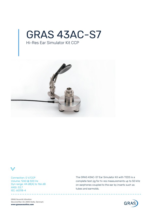 GRAS 43AC-S7 고해상도 귀 시뮬레이터 키트 CCP