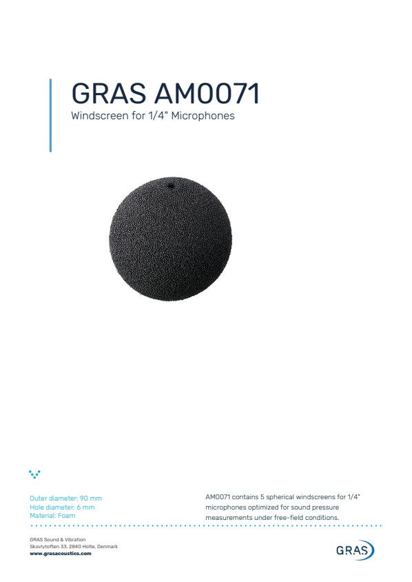GRAS AM0071 1/4인치 마이크용 윈드스크린