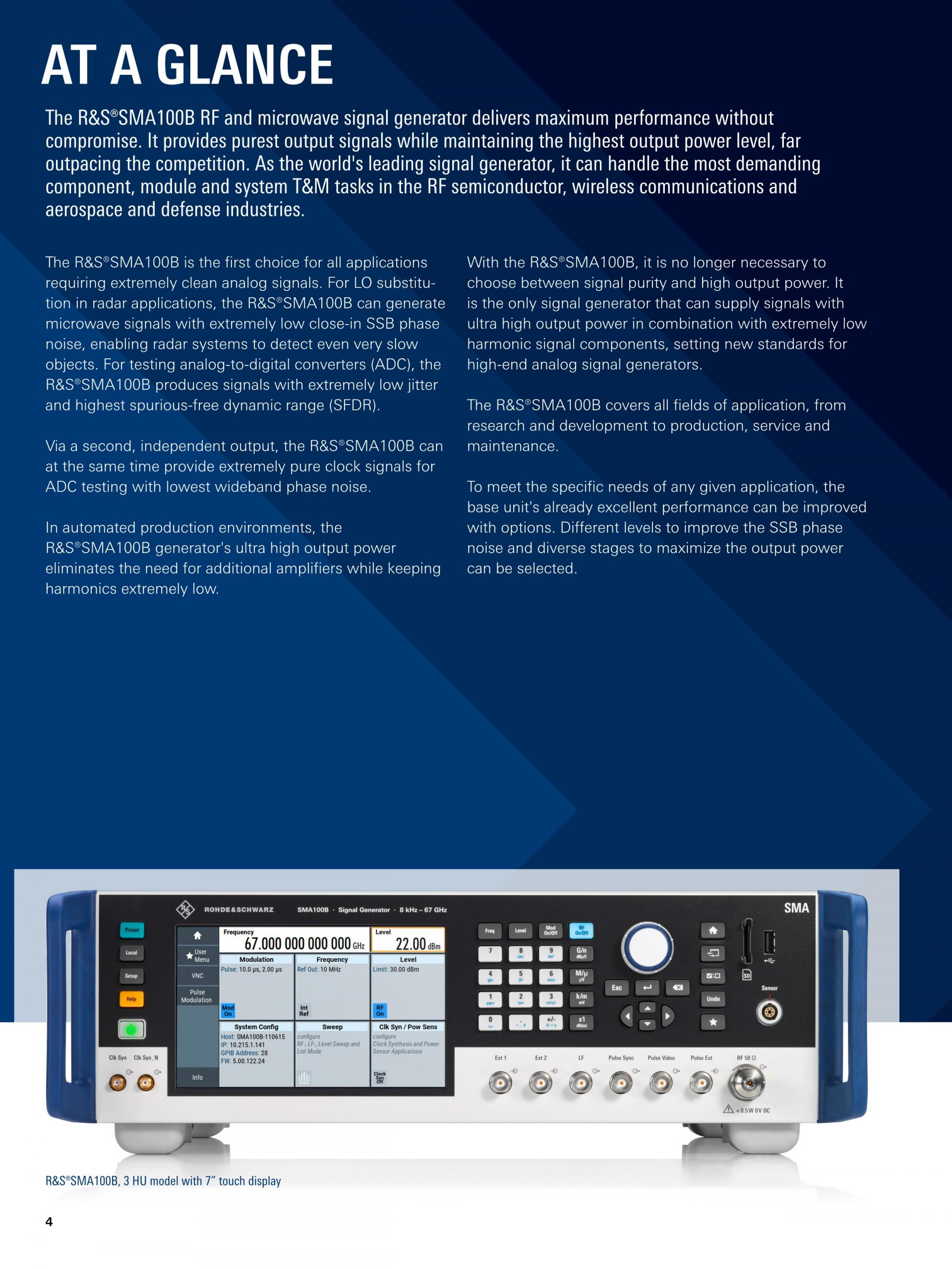 ROHDE & SCHWARZ 로데슈바르츠 SMA100B RF 및 Microwave 신호 발생기 ☆ 가격문의