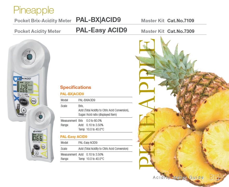 ATAGO PAL-BX|ACID9 휴대형 당산도계 (파인애플)