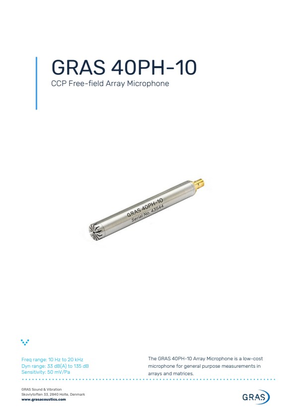 GRAS 40PH-10 CCP 자유음장 배열 마이크