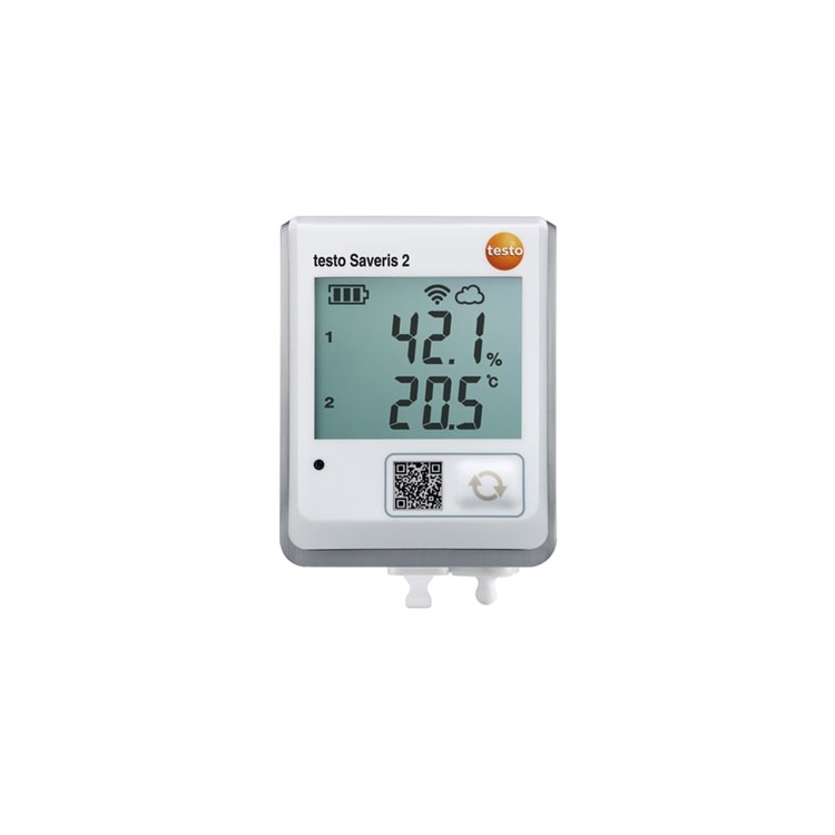TESTO Saveris 2-H2 디스플레이 및 연결 가능한 온도 및 습도 프로브가 있는 WiFi 데이터 로거
