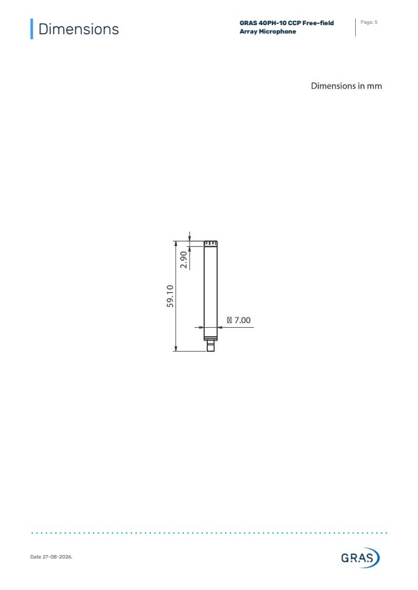 GRAS 40PH-10 CCP 자유음장 배열 마이크