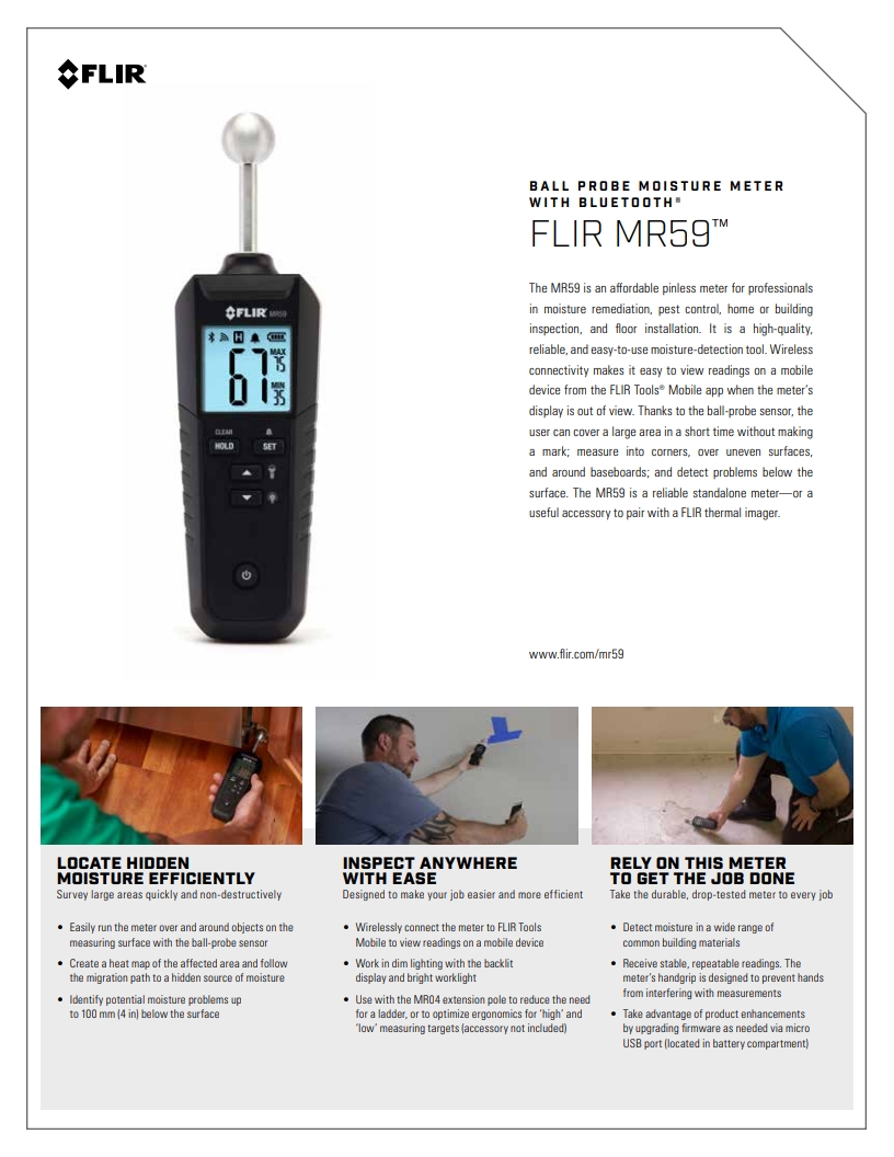 FLIR MR59 블루투스 기능이 탑재된 볼 프로브 수분 측정기