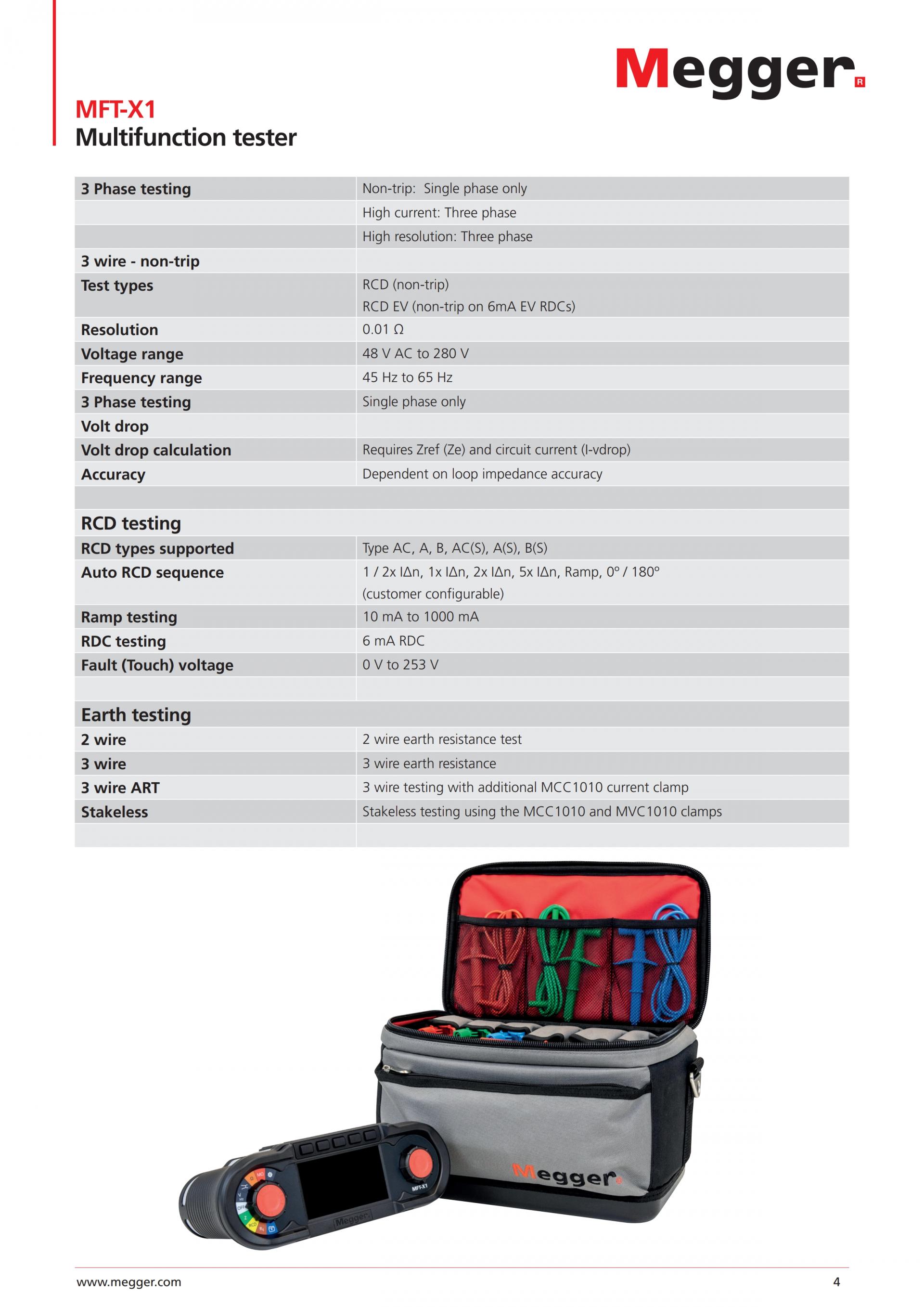 MEGGER MFT-X1 다기능 테스터