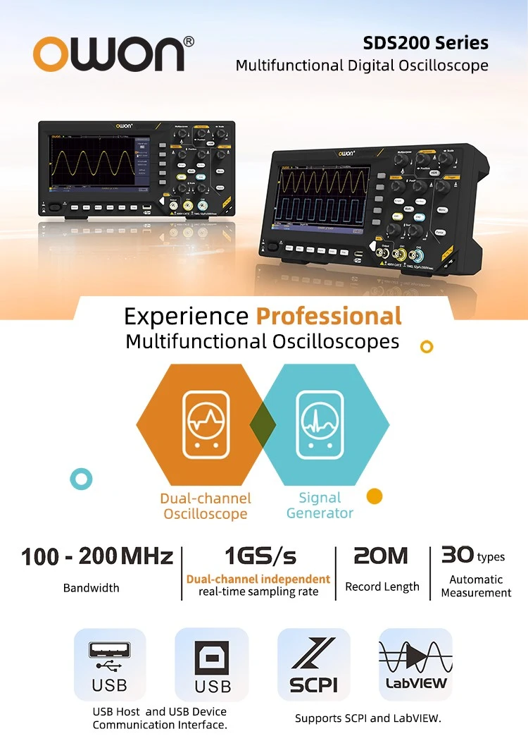OWON SDS200 SERIES 디지털 오실로스코프
