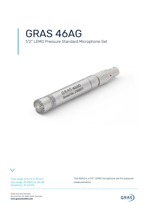 GRAS 46AG 1/2인치 LEMO 표준 마이크 세트