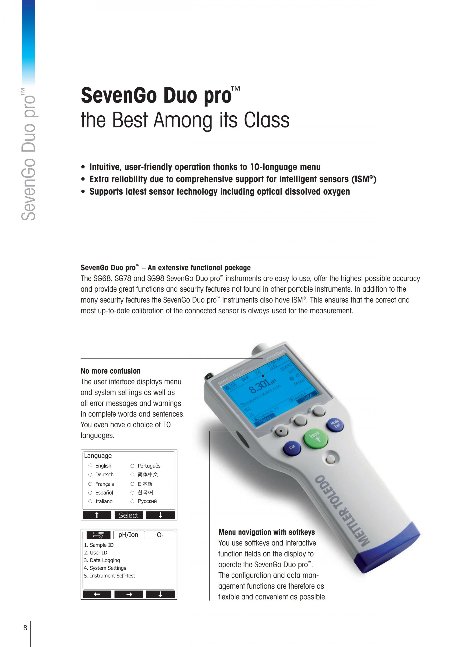 METTLER TOLEDO SevenGo & SevenGo Duo 휴대용 pH 측정기