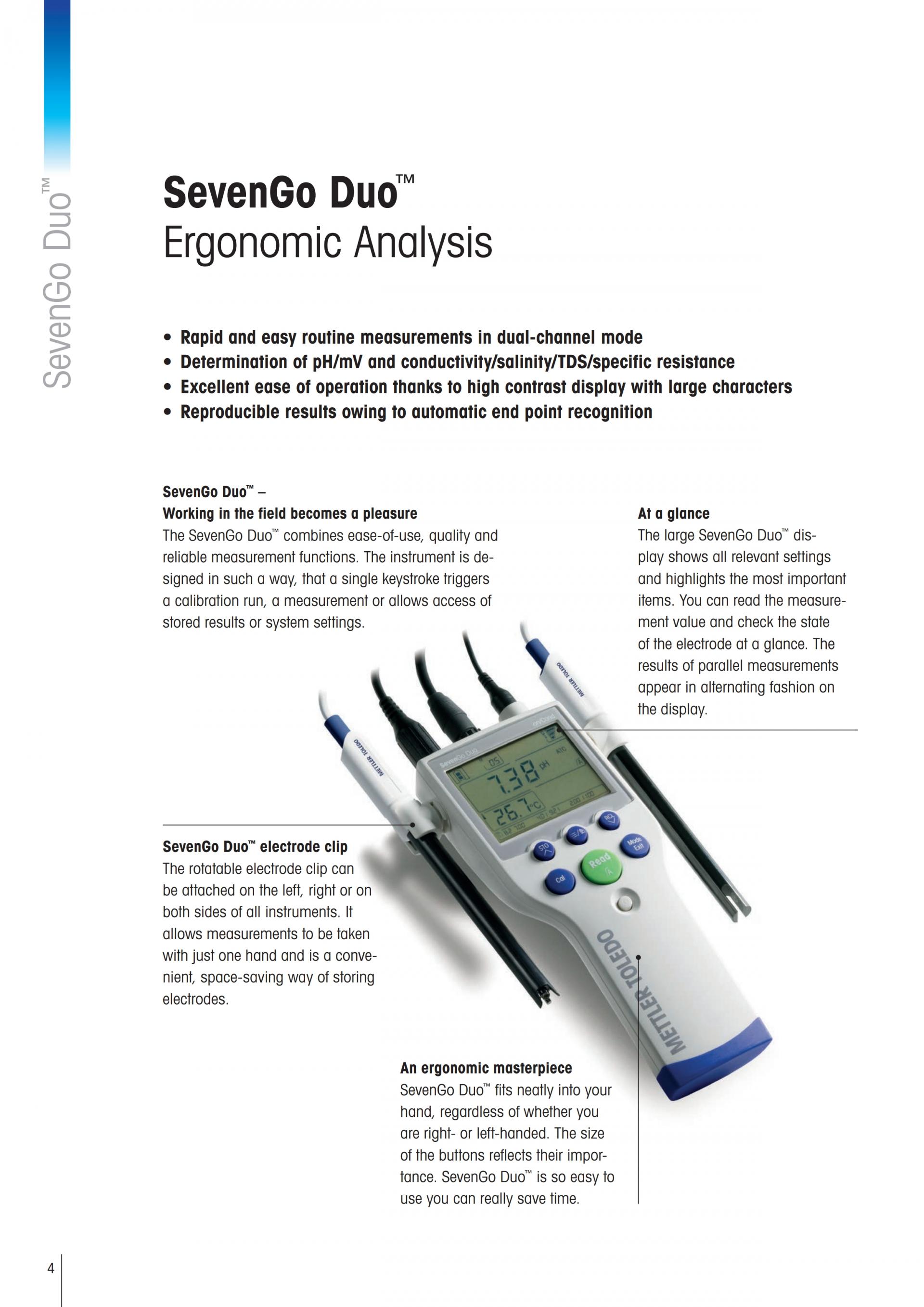 METTLER TOLEDO SevenGo & SevenGo Duo 휴대용 pH 측정기