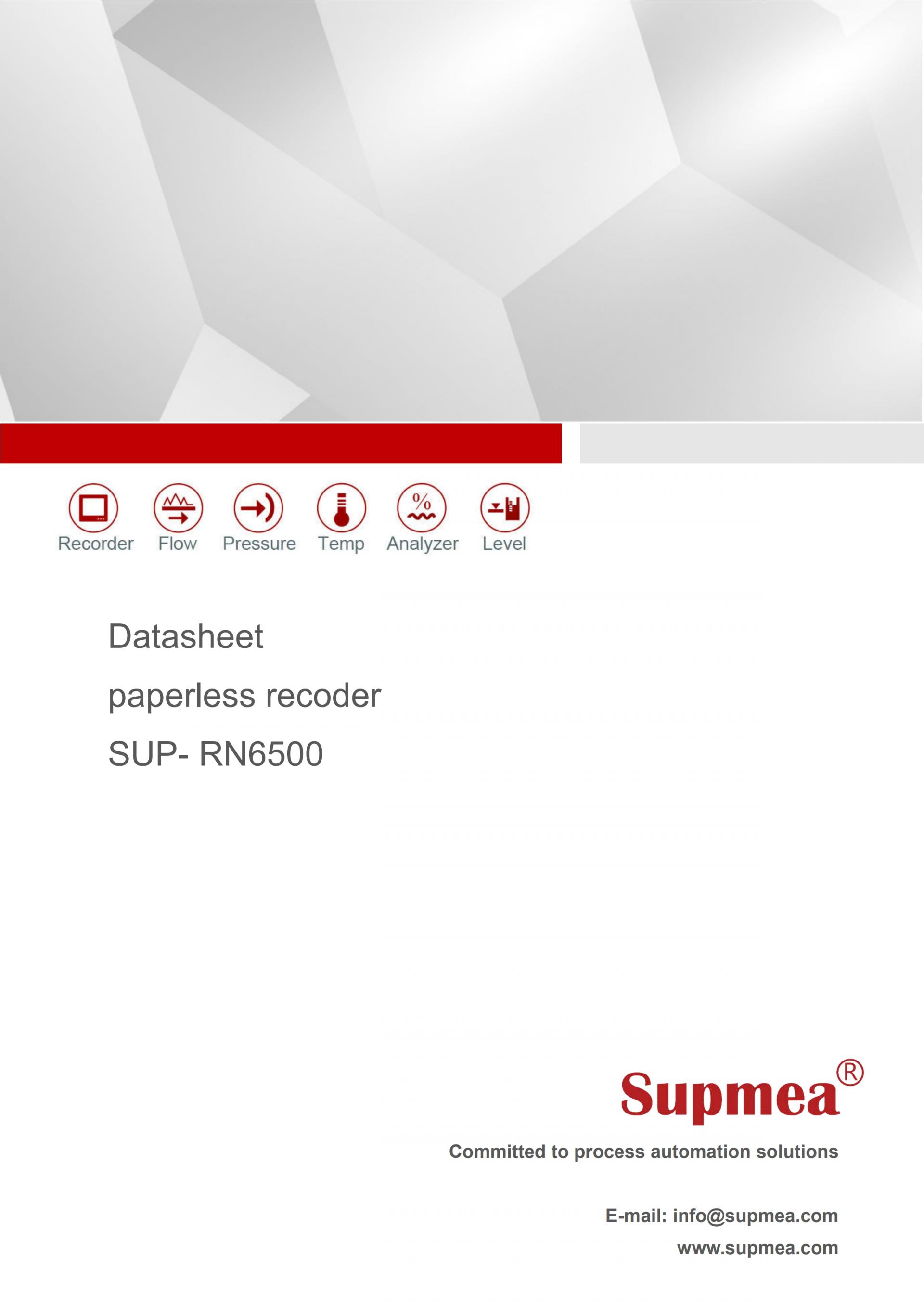 SUPMEA SUP-RN5000/RN6000/RN6500 산업용 무지 기록계
