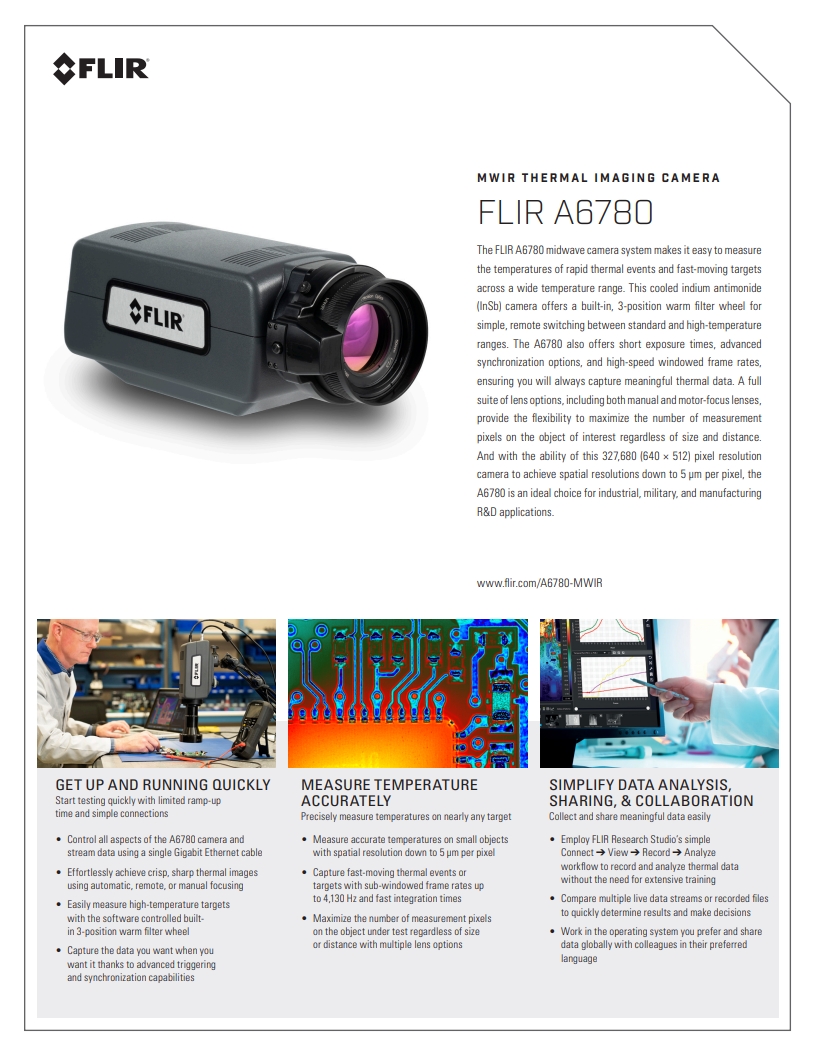 FLIR A6780 MWIR 중파장 적외선 열화상 카메라