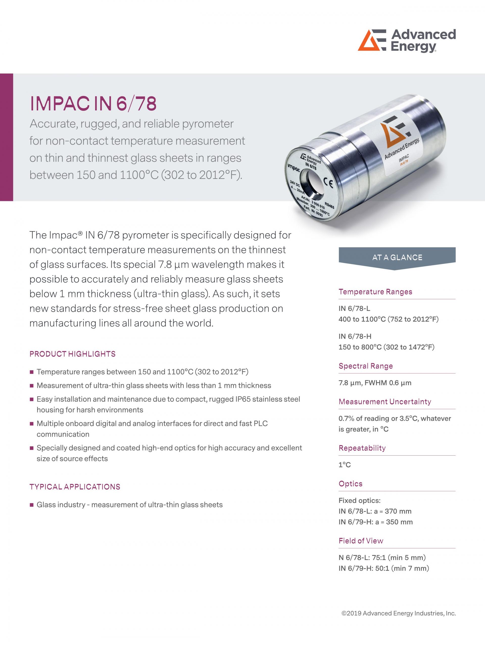 ADVANCED ENERGY 어드밴스드 에너지 IN 6/78-L 고온계 ☆ 가격문의