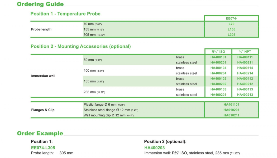 E+E - EE074 Temperature Probe with Modbus RTU