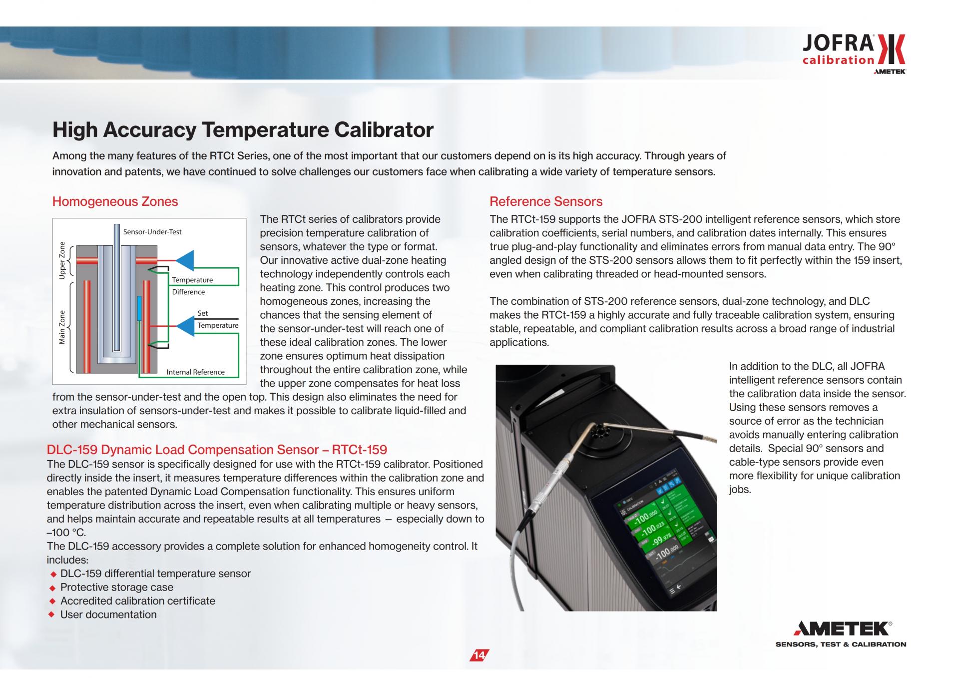 AMETEK RTCt SERIES 기준 온도 교정기 (-100°C ~ +700°C)