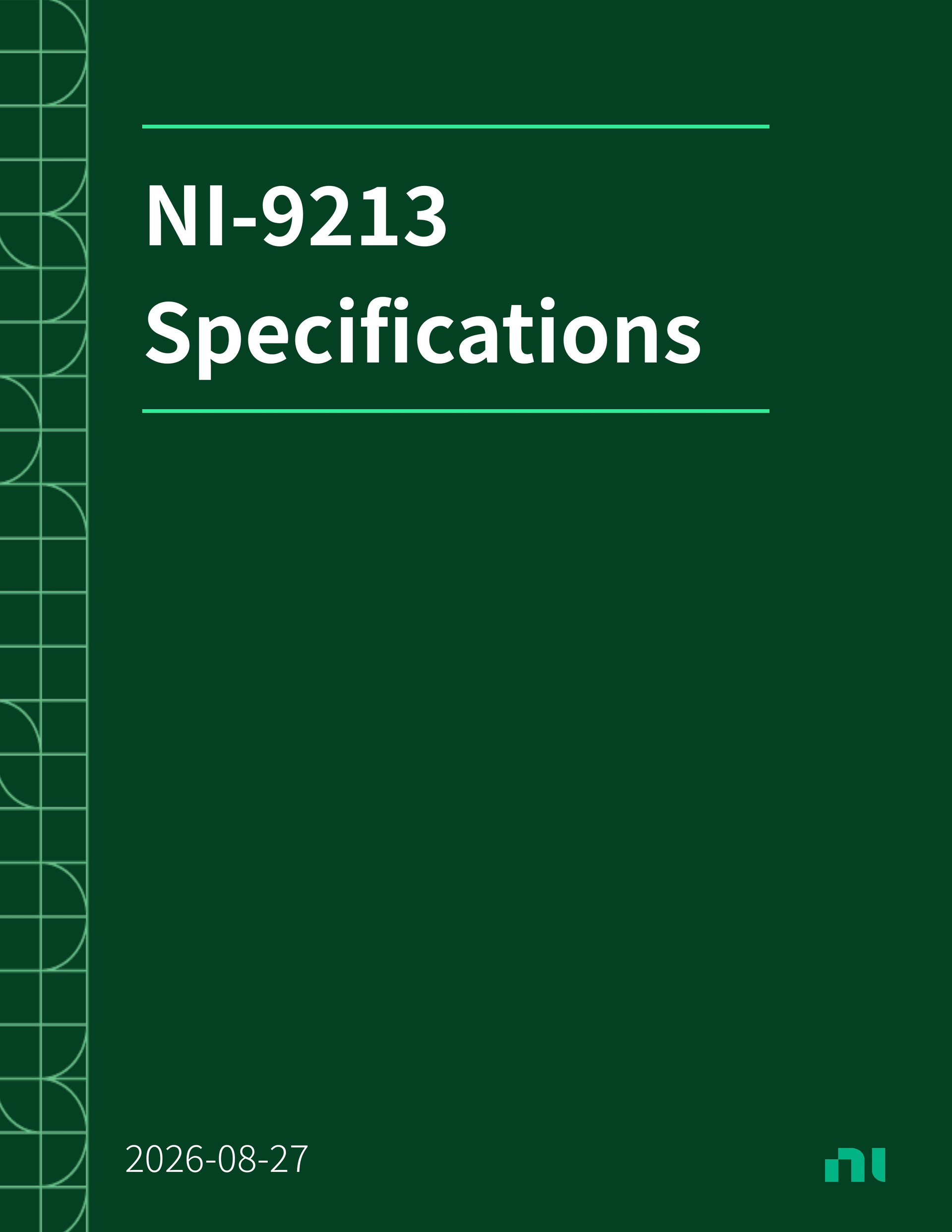 NI-9213 데이터시트 1페이지