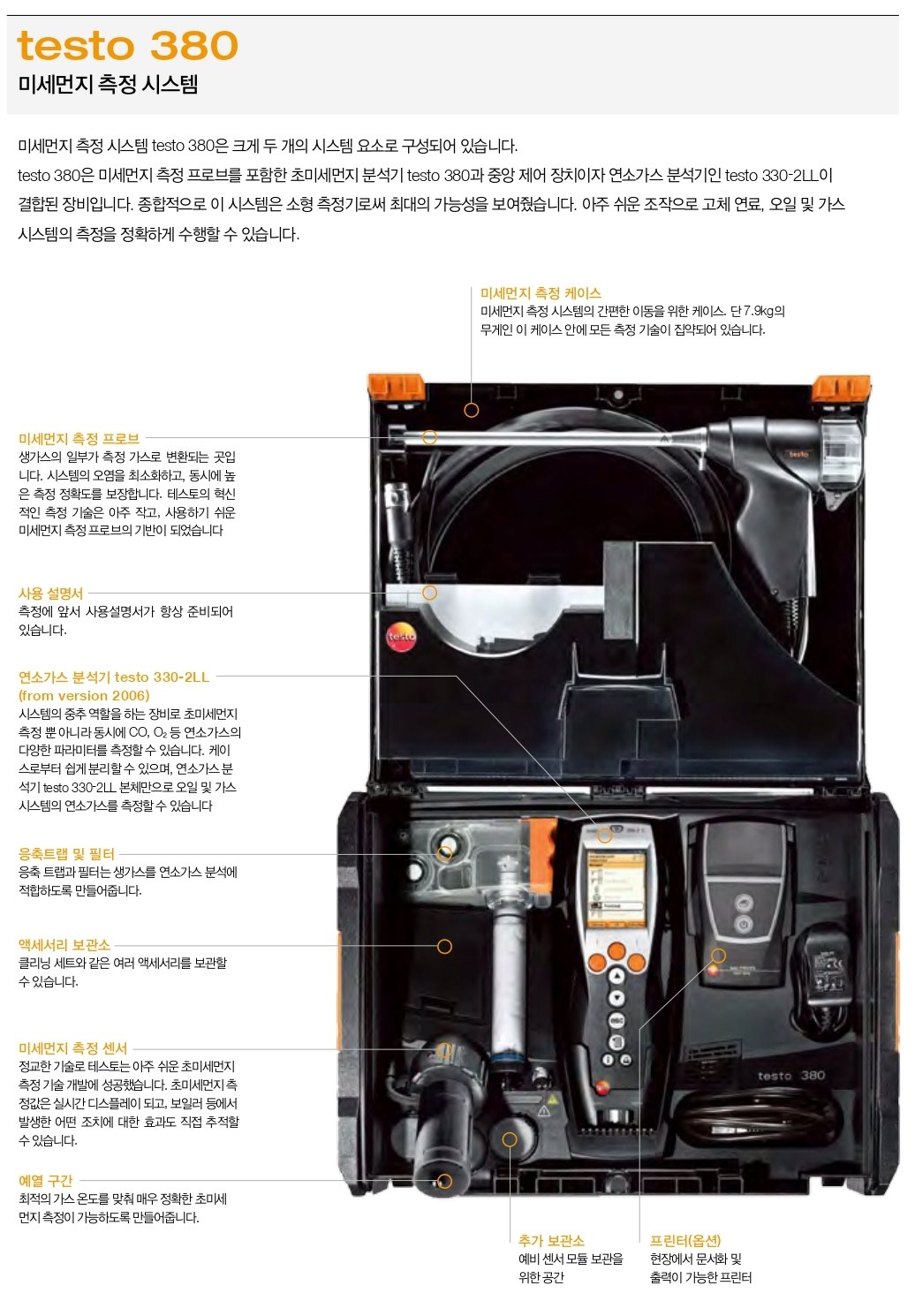 Testo 380 미세 먼지 측정 시스템 기본 세트 : 지니어스인더스트리 - 대한민국 No.1 산업장비 공급채널